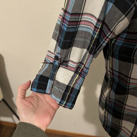 Fox Racing Women’s Plaid Button Up Flannel Shirt Long Sleeve Cotton Top Size L - Picture 3 of 8
